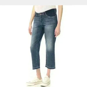 PATTI High Rise Cropped Maternity Blue Jeans